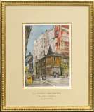 藤田嗣治「『魅せられし河』より コルネーユ広場」カラーエッチング38.5×28.5cm