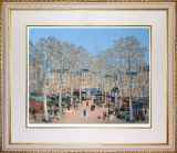 ミッシェル・ドラクロワ「『The Paris of My Youth』より マデレーヌの花市場 Flower Market Place de la Madeleine」セリグラフ
