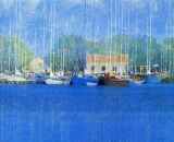 アンドレ・ブーリエ「The Yachting Basin」セリグラフ