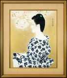 【立石春美】「作品名不名」油絵 絹本 ☆立石春美 作『大文字』 ｜骨董品買取 緑和堂