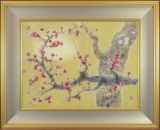 郷倉和子、【厳寒に咲く（紅白梅）】、希少な額装用画集より 花作品（梅を描いた作品） :: 絵画買取・販売 - シバヤマ