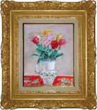 伊藤順一 紅いバラ 額装 油絵 油彩画 静物作品(花・薔薇を描いた作品) :: 絵画買取・販売 - シバヤマ
