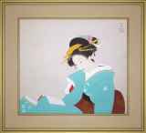 上村松園「つれづれ」木版画