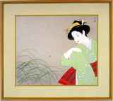 上村松園「新蛍」木版画