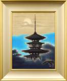 春✴︎桜と五重塔 鈴木竹柏 桜　風景 リトグラフ　168/175 大和春暁　日本画 春✴︎桜と五重塔 鈴木竹柏 桜 風景 リトグラフ 168/175 大和