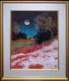 平松礼二「路-花月夜」日本画15号