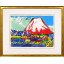 片岡球子「西湖の赤富士」リトグラフ