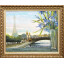 ミッシェル・アンリ「エッフェル塔とアレクサンドル3世橋の百年記念のためのアイリスの花束」油彩 30号