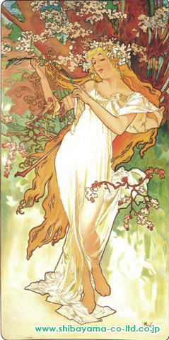 アルフォンス・マリア・ミュシャ「四季1896年 春」リトグラフ＋リクリエーション版