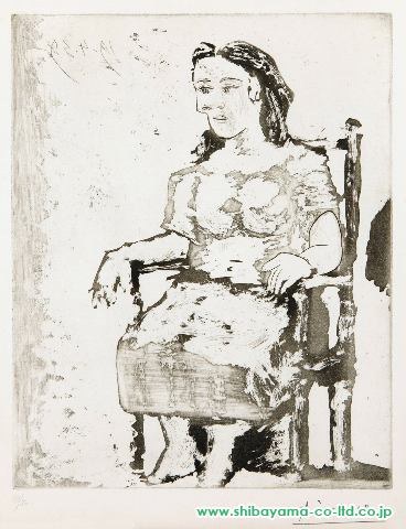 パブロ・ピカソ「肘掛椅子の女性」アクアチント
