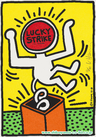 キース・ヘリング「Lucky Strikeより『Lucky Strike』」シルク