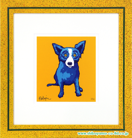 ジョージ・ロドリーゲ「LITTLE BLUE DOG -YELLOW-」シルクスクリーン
