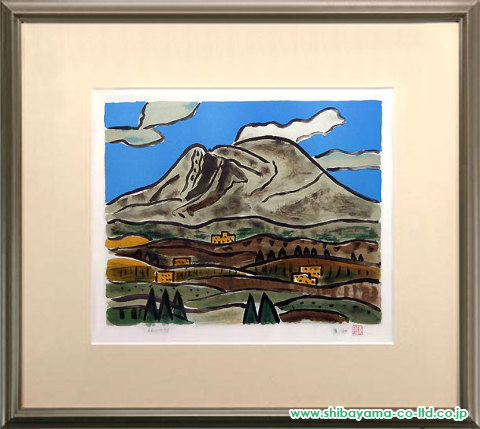 田崎廣助　「赤富士」石版画