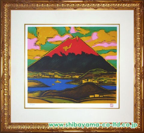 田崎廣助　白富士 田崎広助「白富士」油彩0号