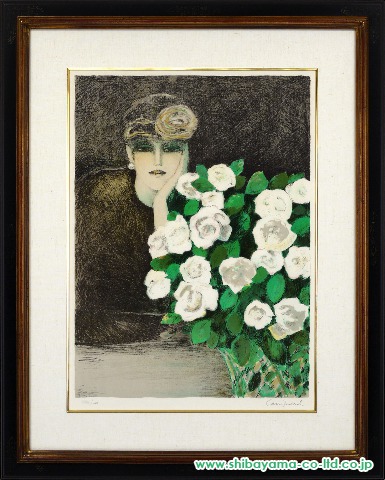 ジャン＝ピエール・カシニョール「白いバラ」リトグラフ :: 絵画買取