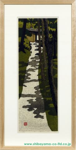 井堂雅夫「小径」木版画 :: 絵画買取・販売 - シバヤマ