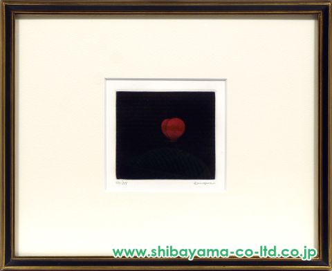 浜口陽三「蝶と葉」カラーメゾチント :: 絵画買取・販売 - シバヤマ