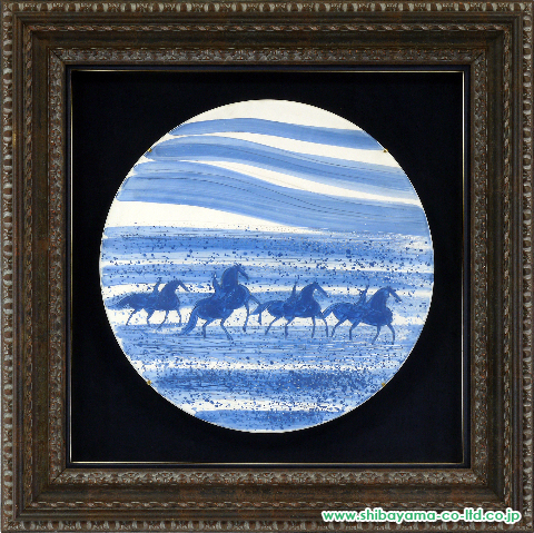 アンドレ・ブラジリエ「騎馬の隊列」絵皿