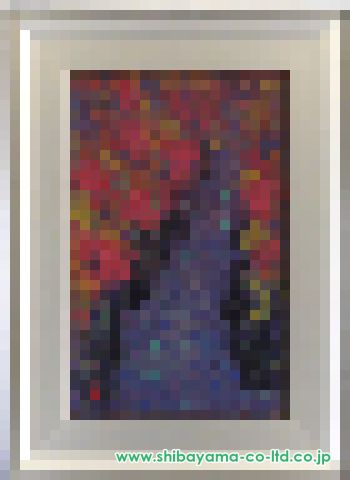 下保昭「紅葉の渓」日本画 M10号 :: 絵画買取・販売 - シバヤマ