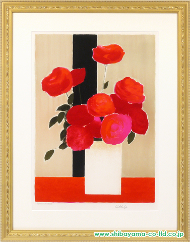 19,104円カトラン　白い壺の赤い花束