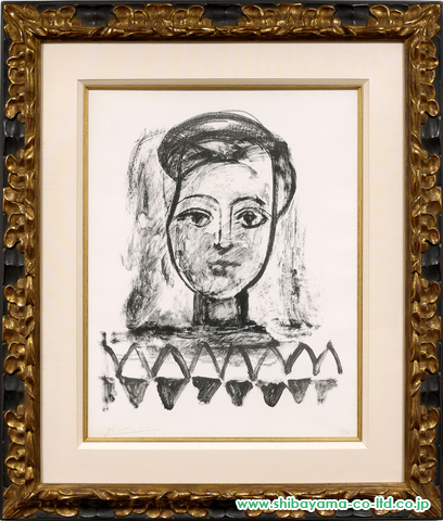 パブロ・ピカソ「三角模様のブラウスを着た若い娘」リトグラフ
