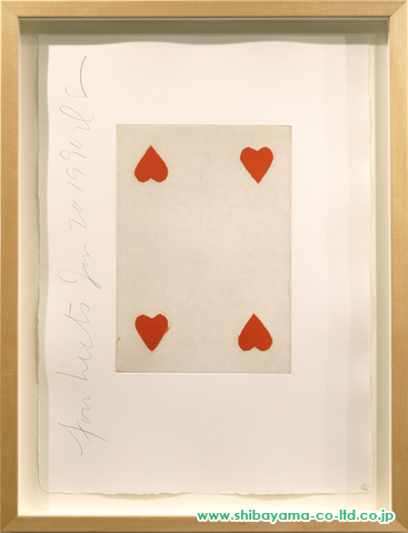ドナルド・サルタン「Playing Cardsより『Four of Hearts』」銅版画