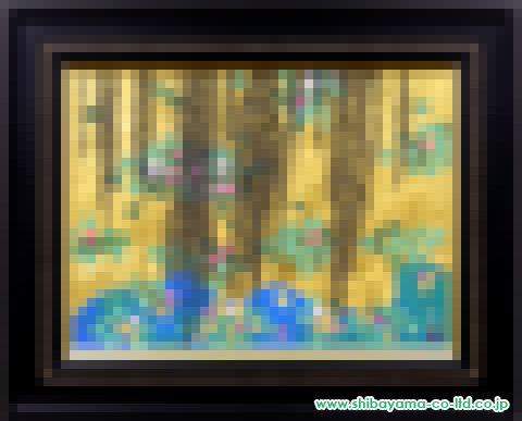 平松礼二「モネの池に 金色の雲」日本画 P8号
