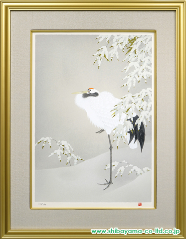 上村松篁「丹頂 右」シルクスクリーン :: 絵画買取・絵画販売専門店