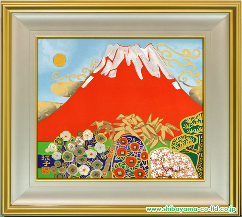 富士山の絵 片岡珠子？球子 - 絵画/タペストリー