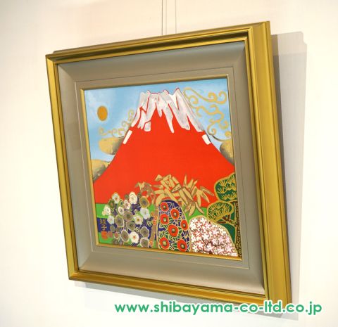 片岡球子「富士」木版画+本金泥 :: 絵画買取・販売 - シバヤマ 片岡球子「富士」木版画+本金泥 :: 絵画買取・販売 - シバヤマ