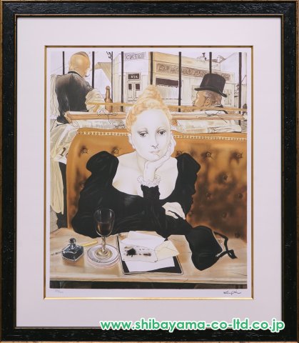 藤田嗣治「カフェ」リトグラフ :: 絵画買取・販売 - シバヤマ