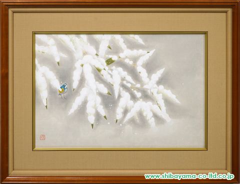 上村松篁「竹雪」木版画