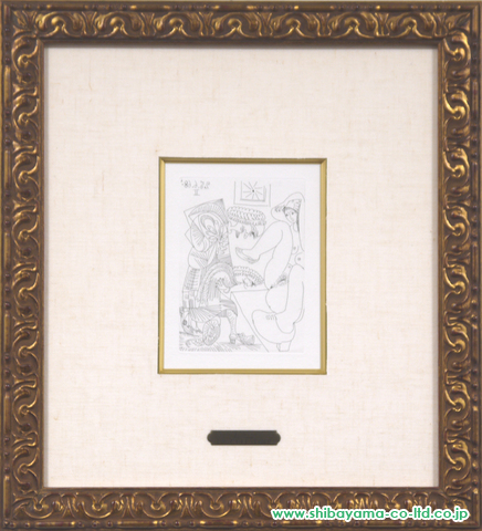 【売り安い】ENCHANTE/パブロ・ピカソ 「ラ・セレスティーヌ　B.1668」 /アクアチント（銅版画）/1968年制作/連作『347シリーズ』の一点/真作保証 銅版画、エッチング