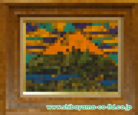 田崎広助　朱富士　油絵　油彩　画寸　SM 田崎広助朱富士油絵油彩画寸SM