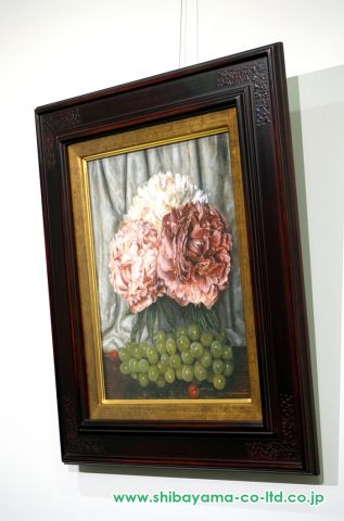 山中雅彦「芍薬と果物」油彩 6号 :: 絵画買取・販売 - シバヤマ