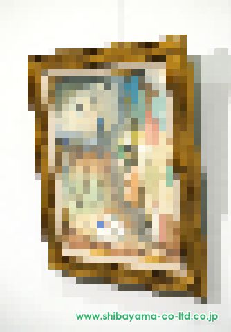 松井ヨシアキ「ブーケとピエロ」油彩 8号 :: 絵画買取・販売