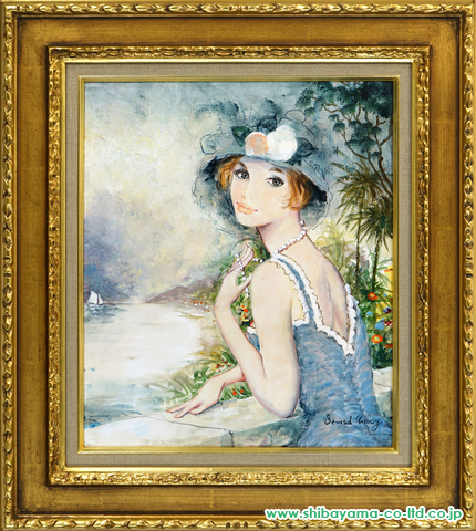 ベルナール・シャロワ「海をながめる少女」油彩 8号 :: 絵画買取・絵画 