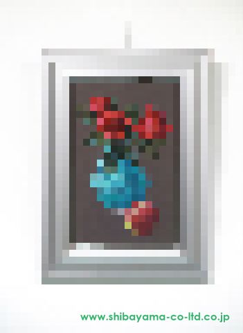 杉山寧「薔薇」日本画＋パステル :: 絵画買取・販売 - シバヤマ