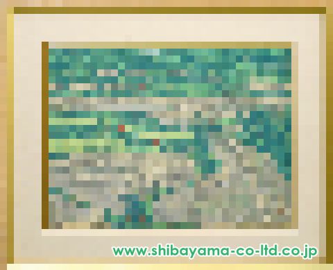 真作】絵画 利之銘 日本画10号 牛車 逸品 S132