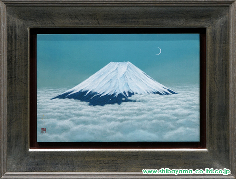 二川和之「雲上富士」日本画 P6号