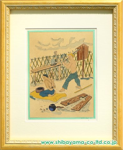 藤田嗣治「中毒に就てより『PL.14』」リトグラフ :: 絵画買取