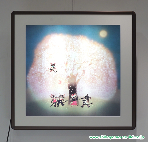 藤城清治「夜桜」リトグラフ :: 絵画買取・販売 - シバヤマ