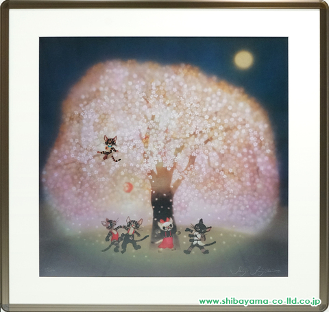 藤城清治「夜桜」リトグラフ :: 絵画買取・絵画販売専門店 - 株式会社 