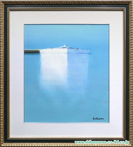 ENCHANTE/ピエール・ドートルロー「ブルーの静寂」 /リトグラフ/直筆