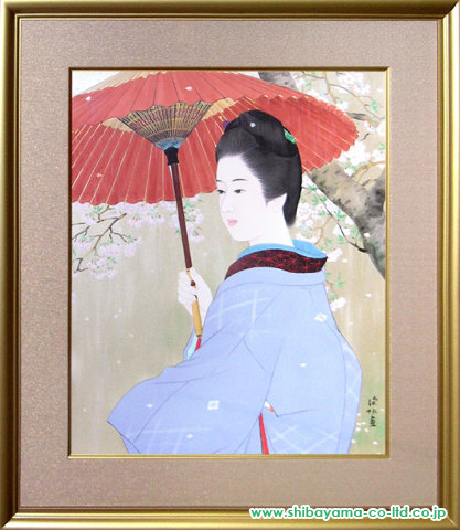 伊東深水「春雨」木版画 :: 絵画買取・絵画販売専門店 - 株式会社シバヤマ