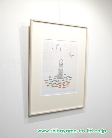 南桂子「落葉と少女」カラーエッチング :: 絵画買取・販売