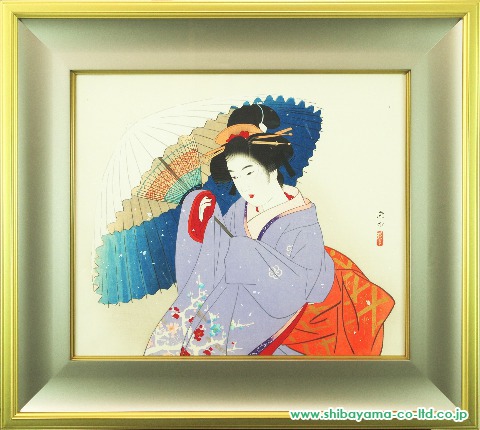 伊東深水「吹雪」木版画 :: 絵画買取・絵画販売専門店 - 株式会社シバヤマ