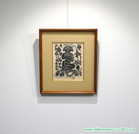 棟方志功「半跏趺座菩薩の柵」板画 :: 絵画買取・販売 - シバヤマ