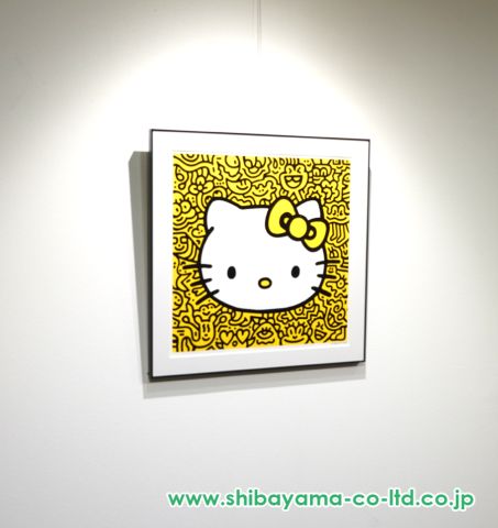 Mr.Doodle「Kitty Yellow 2021」シルクスクリーン :: 絵画買取 Mr.Doodle「Kitty Yellow 2021」シルクスクリーン :: 絵画買取