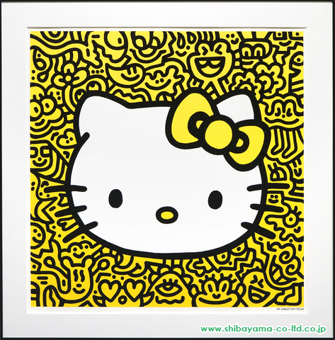 Mr.Doodle「Kitty Yellow 2021」シルクスクリーン :: 絵画買取・絵画